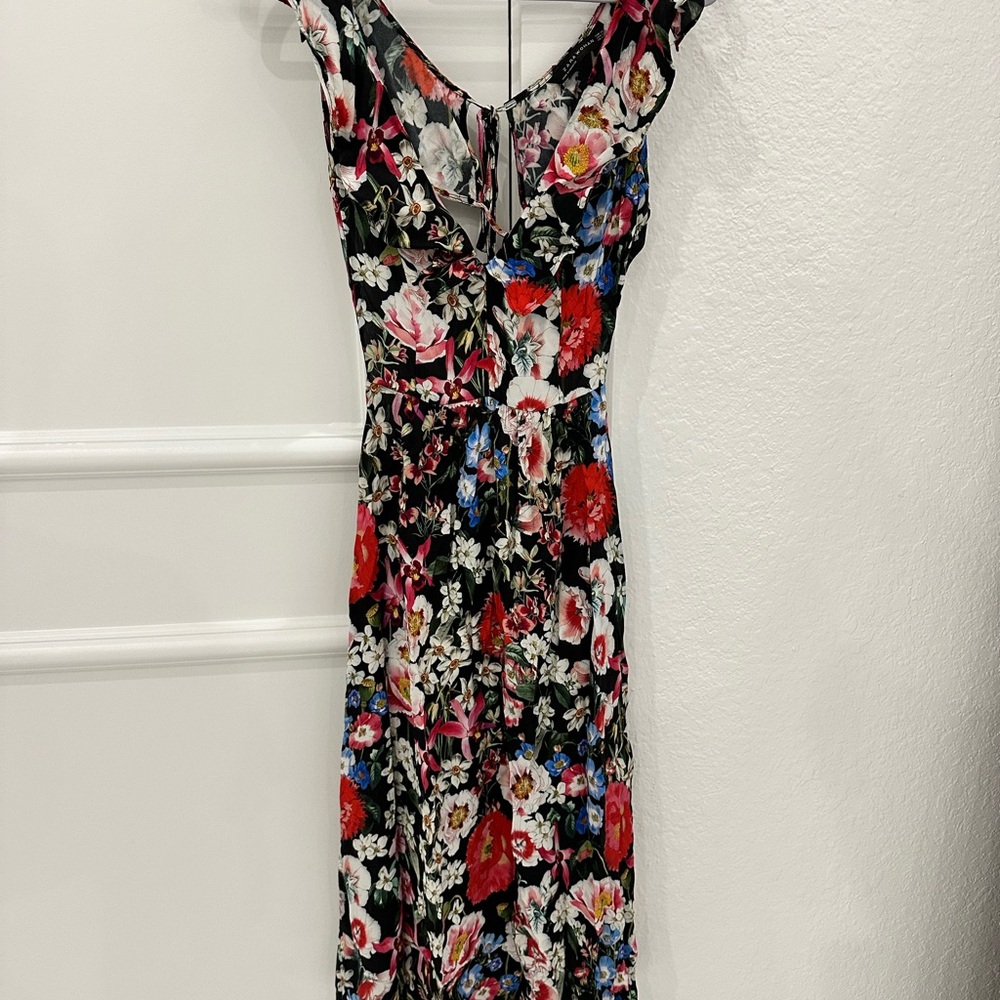 Zara Black Floral Maxi Dress